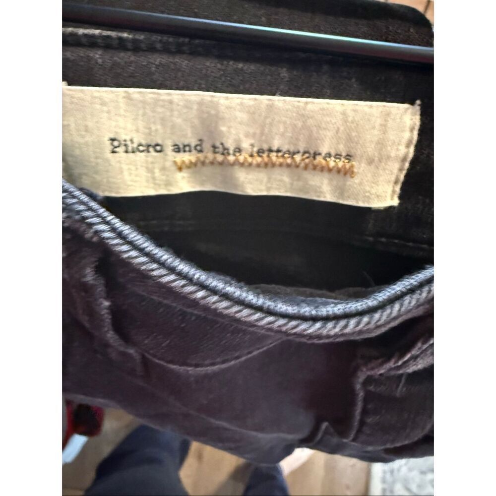 Anthropology Pilcro Script High Rise Embellished Skinny Jeans Black Boho Beaded - Picture 12 of 16